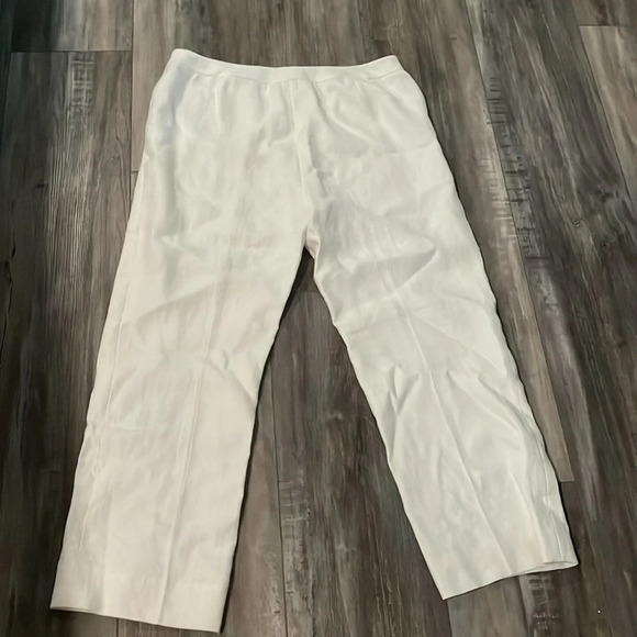 Lafayette 148  White Linen Menswear Pants size 16 - Picture 9 of 10